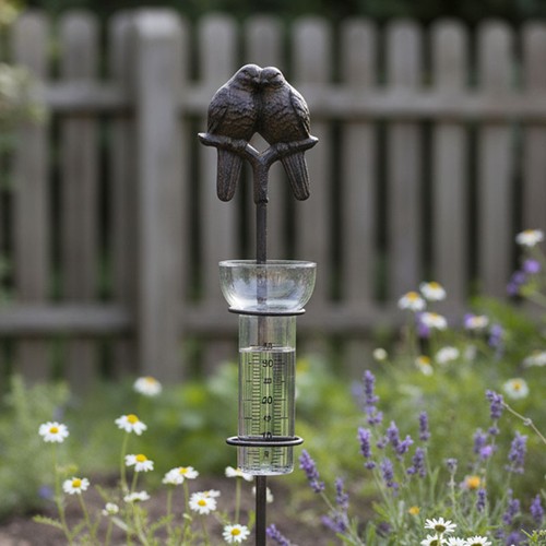 Pluviomètre jardin couple