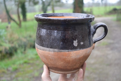Ancien pot graisse terre - à,