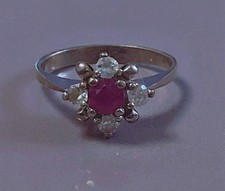 Art déco bague argent rubis