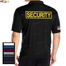 NW SECURITY AMERICAN FLAG POLICE STAFF UNIFORM PARTY COLLAR DRY FIT POLO T-SHIRT