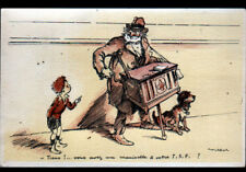 CHILD & MEN with BARBARIAN ORGAN,,,,, postcard illustrated by POULBOT