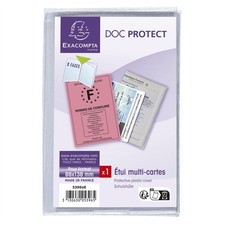 [5396UE] EXACOMPTA Etui de protection multi-cartes 4 volets PVC lisse 20/100e...