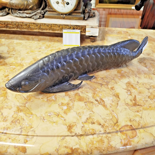Poisson dragon sculpture - sculpture, en