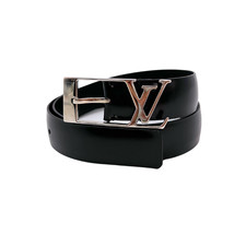 Ceinture noire cuir lisse -