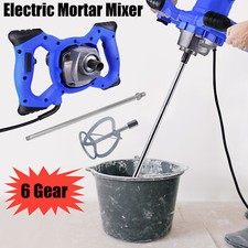 Mélangeur de Mortier à main 2600W, Malaxeur Électrique de Béton à 6 Vitesses