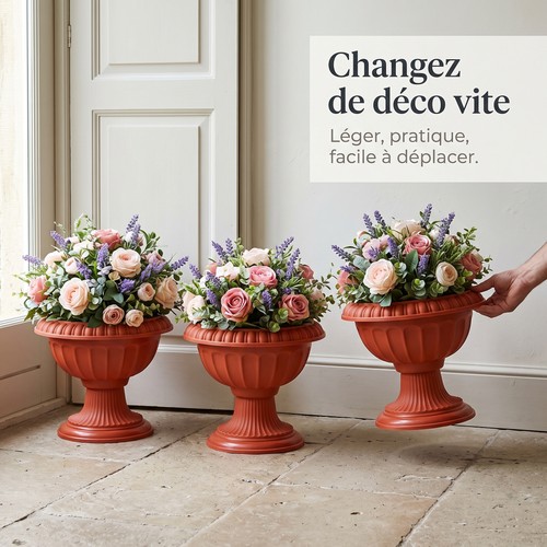 Urne décorative sur pied - , en
