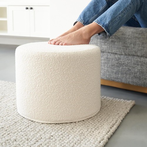 Beautiful boucle pouf ottoman - beautiful,
