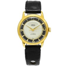 Norexa Watch Classic Round Silver Waffle Dial Vintage - Inventory 5679 33.4mm