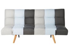 Beliani - Canapé Clic-Clac - Ingaro - Tissu, Gris et Bleu