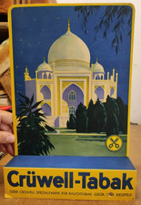 Vintage Crüwell Tobak Advertising Display Cardboard - Mosque /RSC122