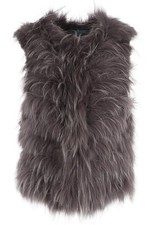 ALICE + OLIVIA GREY RABBIT FUR GILET ONE SIZE