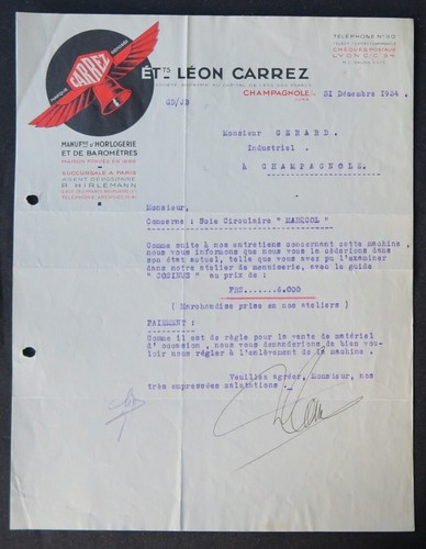 Billhead facture 1934 - billhead,