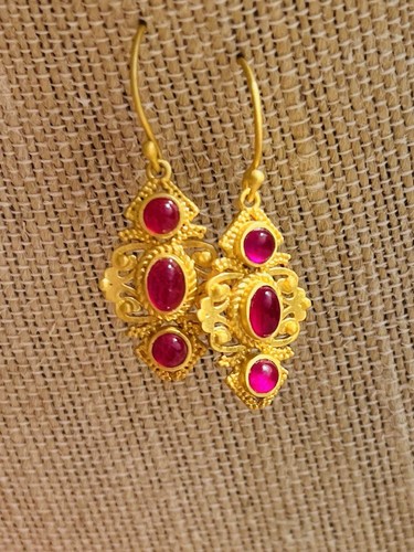 Egyptian gold and ruby - and, dangle