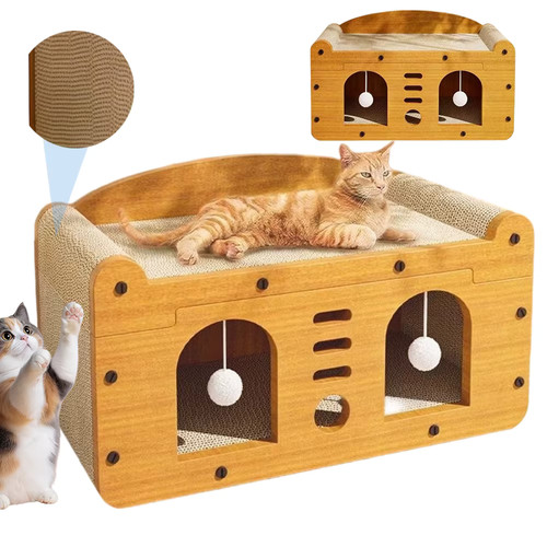 Maison chat carton - chat, ondulé