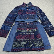 Desigual Femmes Jeans Velours Manteau TAILLE S (Espagnol - 38) Bleu Ceinture