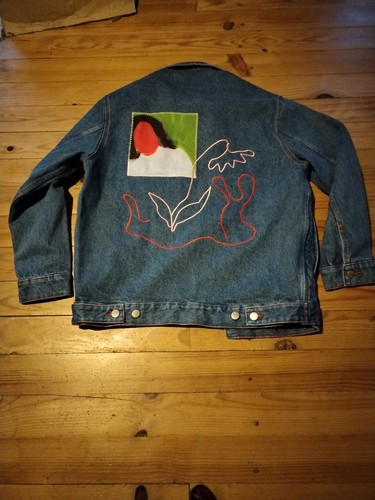 Veste jeans encré brodée - jeans,
