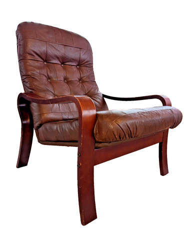 Vintage fauteuil cuir farstrup - vintage,