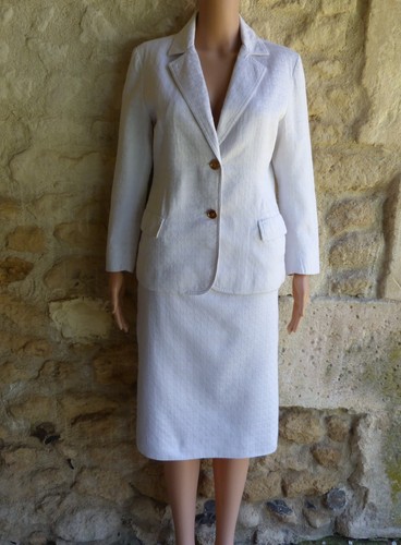 Tailleur jupe coton gauffré - tailleur,