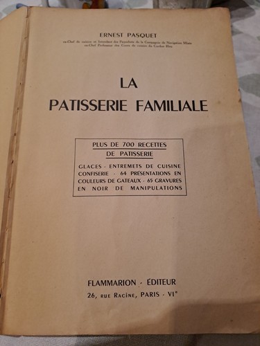 Ancien livre pâtisserie - livre,