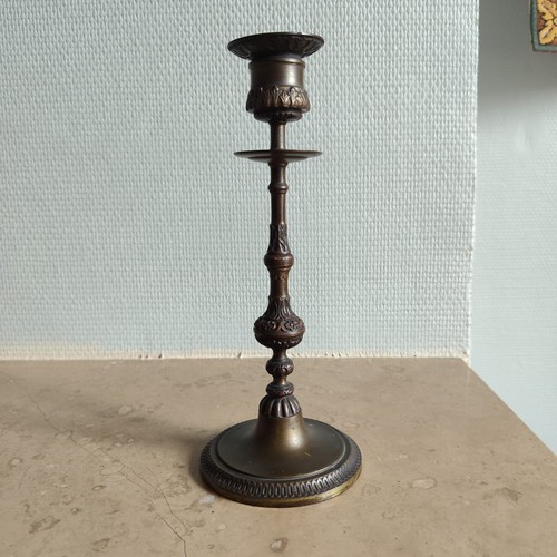 Bougeoir bronze patiné - en,