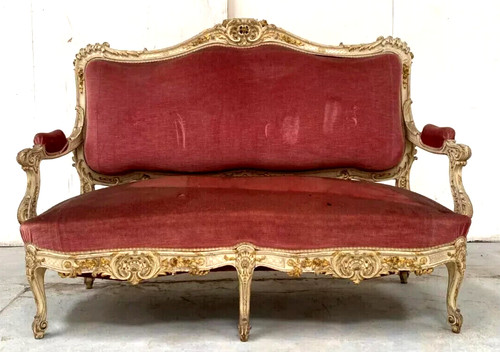 Banquette style louis en - de, xv
