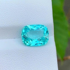 11 Ct GIE Certified Natural Paraiba Tourmaline Neon Blue Cushion Loose Gemstone