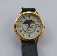 Mens JAPAN Vtg 1987 GoldPlated MOONPHASE Watch CITIZEN 2870-268423 Needs Service