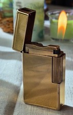 ST Dupont L1 BS Large Pink Gold Vertical Lines Lighter Perfect, OVERHAULED