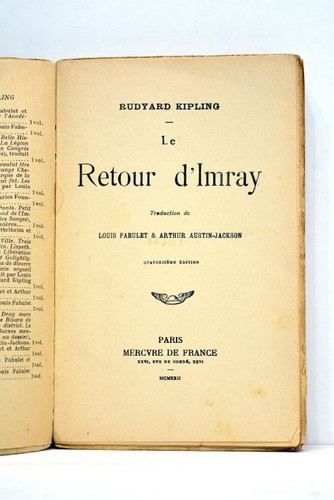 Livre ancienkipling retour - le,