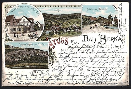 Lithographie bad berka ilm l - bad,