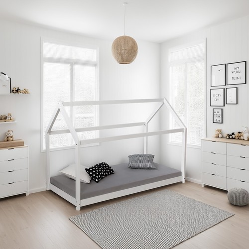 Lit cabane enfant 90x200 bois