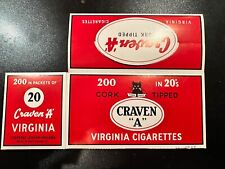 Rare Antique Craven "A" Virginia Cigarettes Cardboard Advertising Box
