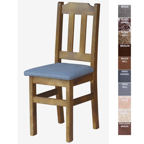 Chaise rembourrée pin - rembourrée,