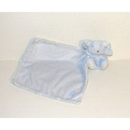 Doudou lapin mouchoir bleu - doudou,