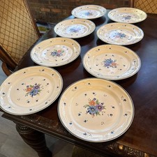 Provincial Bouquet Dinner Plates (8) Stoneware 1987 10-5/8"