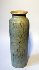 Signed Ceramic Turn Vase S P - Vallauris Style, Engraved Sheet, Doorman