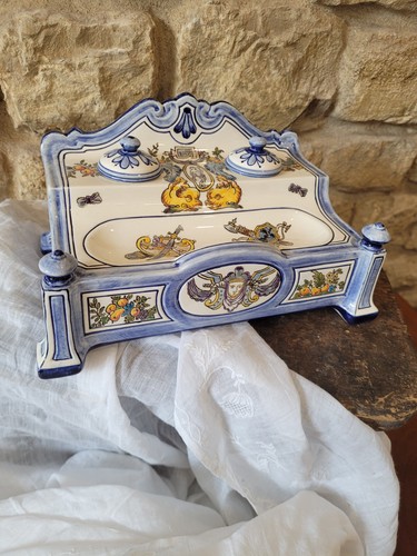 Gien encrier double faïence - gien,