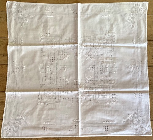 Ancienne nappe thé lin - nappe,