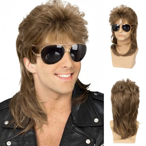 Perruque mulet homme marron - perruque,