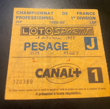 ancien ticket billet Football