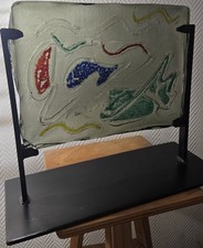 1950n Licata Monod Begou Novaro Deniel Dejonghe Large Enamel Glass Plaque