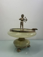 Onyx Angel Brass Onfoot Ashtray ? ? Cupid ? Vintage Deco