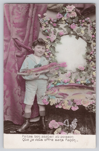 Postcard french poisson - french,