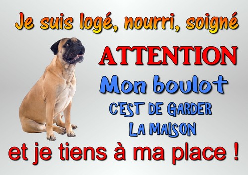 Plaque alu attention chien - attention,