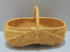 - JOLI ANCIEN PETIT PANIER OSIER très Fin Belle Anse idéal cueillette fraises  D