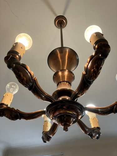 Lustre ancien cuivre ou - lustre,