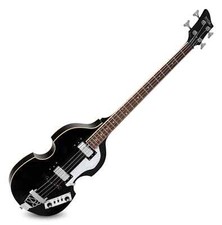 Basse Guitare Electronique Hollow-Body 22 Frettes 4 Cordes Design Vintage Noir