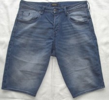 JACK & JONES Court Jeans Homme Iron Long Short Loose (W35) Taille L Très Bien