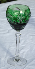 Verre de couleur en cristal doublé vert Haut. 20,8 cm