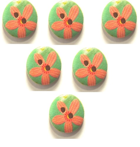 Lot boutons bois - boutons, rond